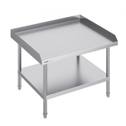 Arbetsbord i rostfritt stål, 30 x 36 x 26 tums kommersiellt arbetsbord för matlagning, 3-sidigt bakstänkskydd kraftigt arbetsbord för matlagning, arbetsbord i metall med justerbar höjd för restaurang, hem, hotell