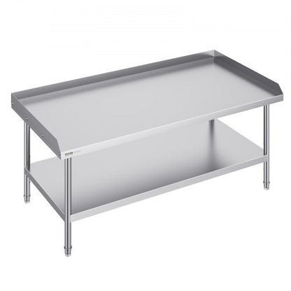 Arbetsbord i rostfritt stål, 30 x 60 x 26 tums kommersiellt arbetsbord för matlagning, 3-sidigt bakstänkskydd kraftigt arbetsbord för matlagning, arbetsbord i metall för restaurang, hem, hotell
