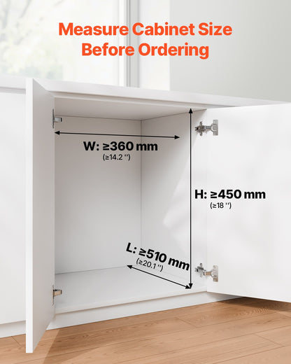 Utdragbar papperskorg för köksskåp, 20+10+10L dubbel soptunna för återvinning under diskho, undermonterad avfallsbehållare, med kraftigt metallutdragbart glidsystem och handtag