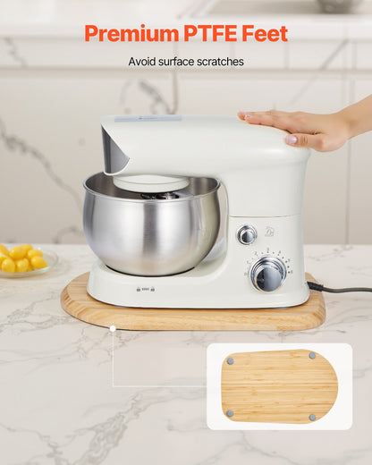 Mixerreglage, oval 14,5 x 9,4 tum, apparatreglage kompatibel med tiltbart huvud 4,5-5 Qt köksmaskin, PTFE-fötter, förvaringsbricka för köksbänkskiva, naturligt trä