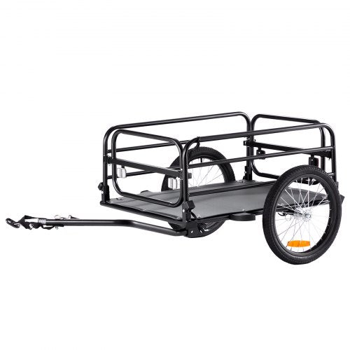 Cykelkärra, 72,5 kg lastkapacitet, kraftig cykelkärra, hopfällbar kompakt förvaring och snabbkoppling med universalkoppling, 40,6 cm hjul, säkra reflexer, passar cykelhjul 558,8-711,2 mm