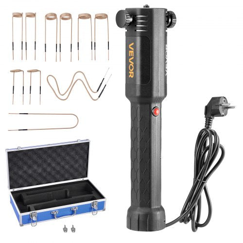Borttagning av induktionsvärmarebult, 1100W 230V magnetisk induktionsvärmare, handhållet mutterbrytare, minivärmemaskin för borttagning av rostiga skruvar, reparationsverktyg för bilgarage med 10 spolar och låda