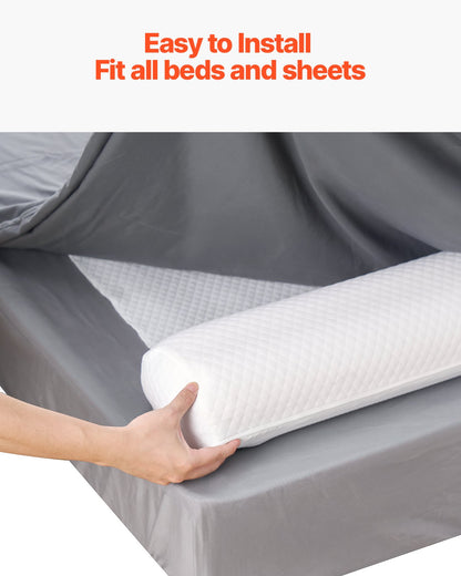 Sängskydd för småbarn, 132 cm halkfri sänggrind med säkerhetsflik, sängskydd i skum med hög returförmåga och maskintvättbart överdrag för enkelsängar, dubbelsängar, queen size-sängar och king size-sängar (1-pack)