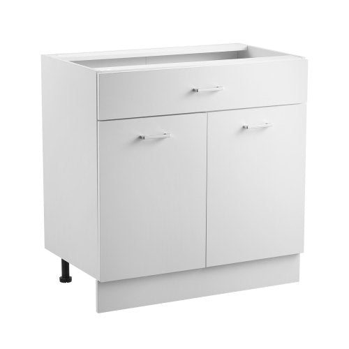 Vitt Shaker-underskåp med låda, 31-tums omonterat underskåp med lådor, 31" B x 19" D x 32" H Monteringsklart skåp med mjukstängande dörrar och justerbar hylla, för hemmakontor