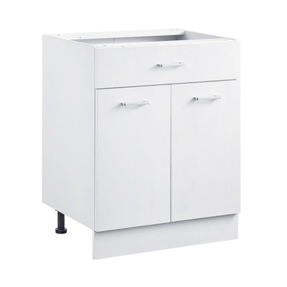White Shaker Base Cabinet with Drawer, 24-Inch Unassembled Drawer Base Cabinet, 24" W x 19" D x 32" H Ready to Assemble Cabinet with Soft-Close Doors and Adjustable Shelf, for Home Office