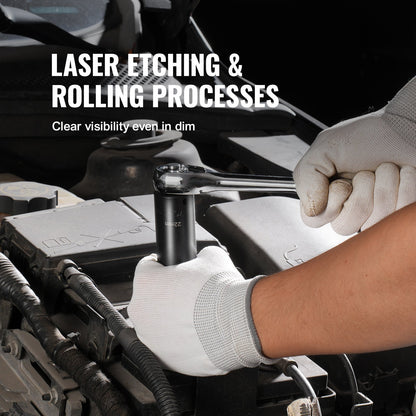 3/8" slaghylsnyckelsats, 18-delars djup hylsnyckelsats metrisk 8-22 mm, 6-kantig CR-V-legerat stål för bilreparationer, lättlästa storleksmarkeringar, robust konstruktion, inkluderar förvaringsväska