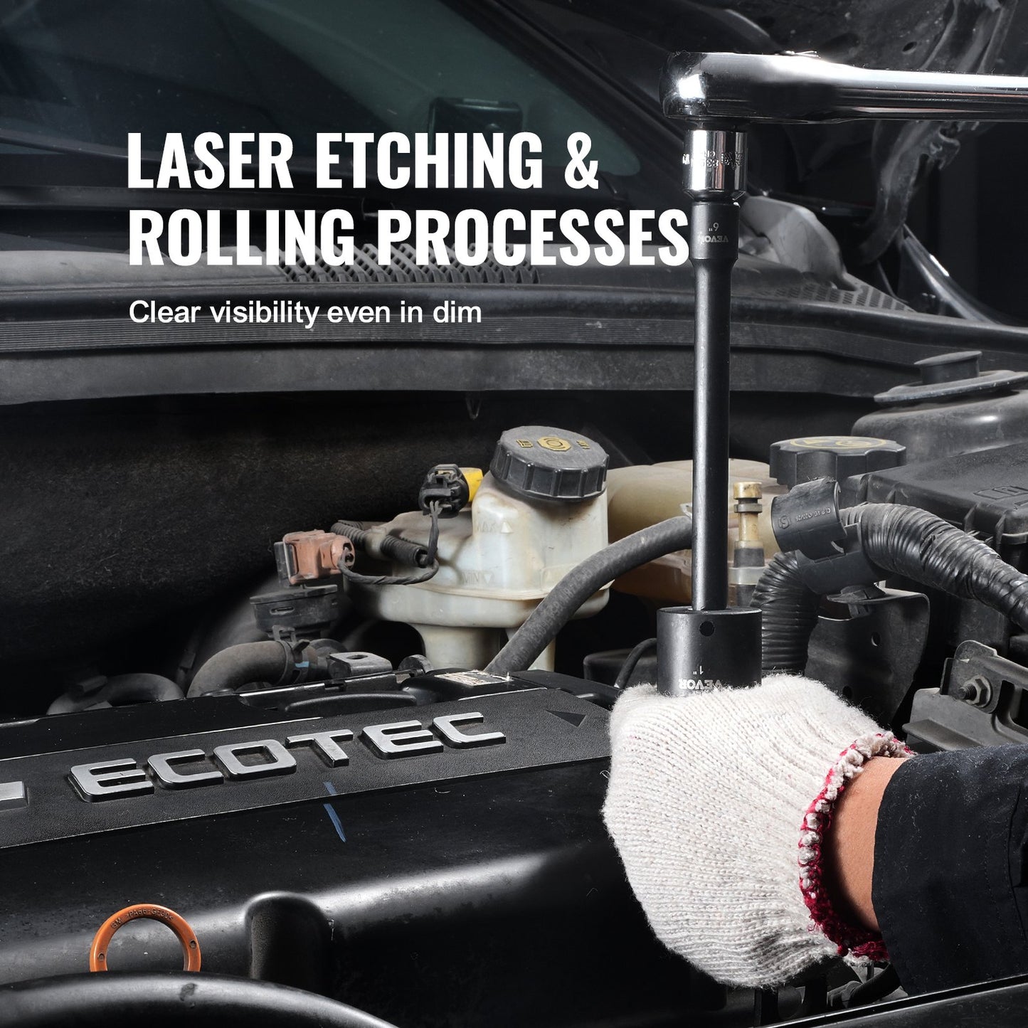 3/8" slaghylsnyckelsats, 29-delars grundhylsnyckelsats SAE 3/8"-1" och metrisk 8-22 mm, 6-kantig CR-MO-legerat stål för bilreparationer, lättlästa storleksmarkeringar, robust konstruktion, förvaringsväska