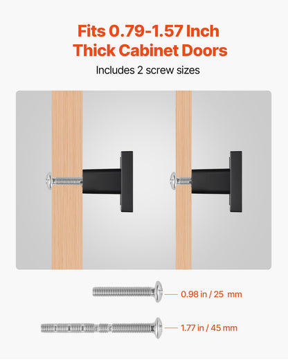 Skåpsknoppar, 10-pack, 30 mm låd- och dörrhandtag i svart zinklegering, fyrkantiga köksknoppar, byråhandtag, skåpbeslag med skruvar för kök, badrum, garderob, skåp, lådor