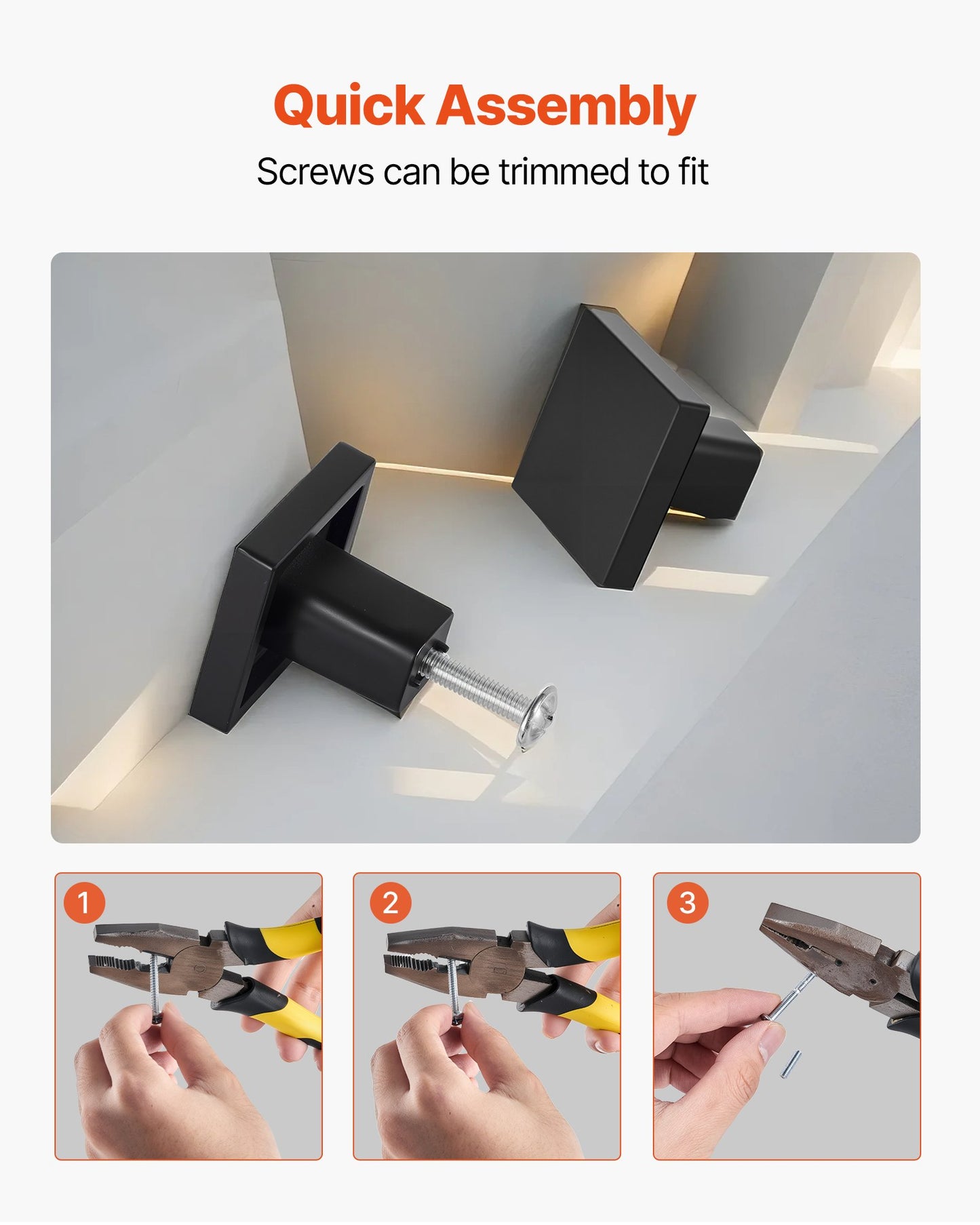 Skåpsknoppar, 10-pack, 30 mm låd- och dörrhandtag i svart zinklegering, fyrkantiga köksknoppar, byråhandtag, skåpbeslag med skruvar för kök, badrum, garderob, skåp, lådor