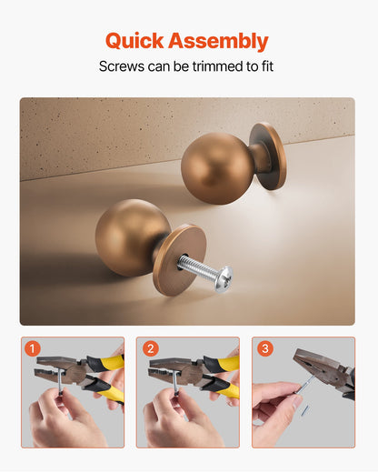 Skåpsknoppar, 12-pack, 25 mm lådhandtag i zinklegering, runda kökshandtag, massiva knoppar, skåpbeslag med skruvar för badrumsskåp, lådor, antikmässingsfärg