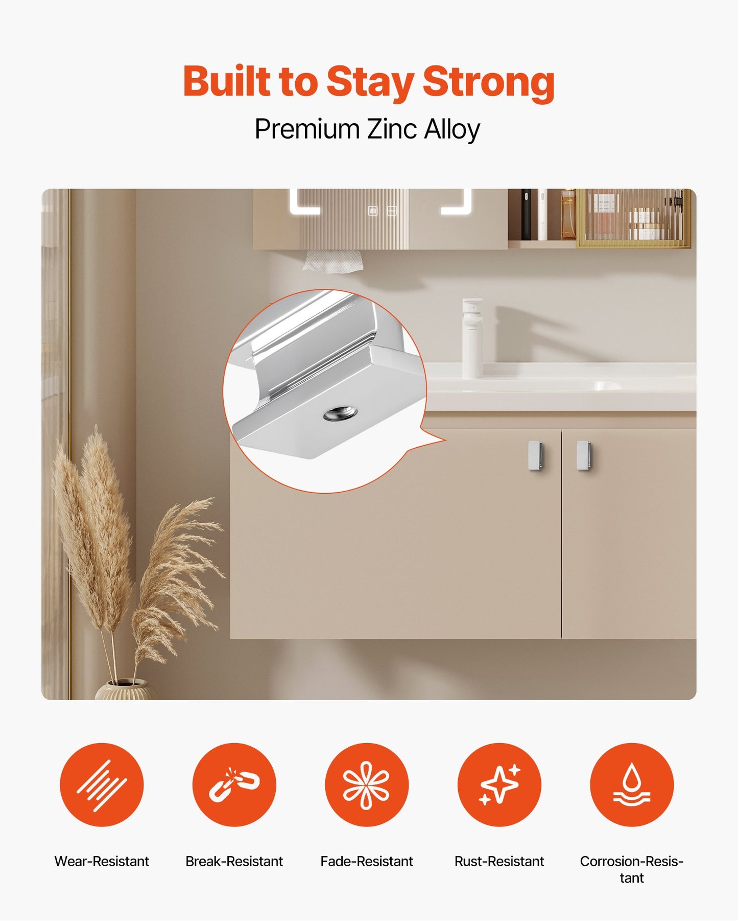 Skåpknoppar, 10-pack, 36 mm lådhandtag i zinklegering, rektangulära solida knoppar för köksbyrå, skåpbeslag med skruvar för badrumsskåp, lådor, kromfärg