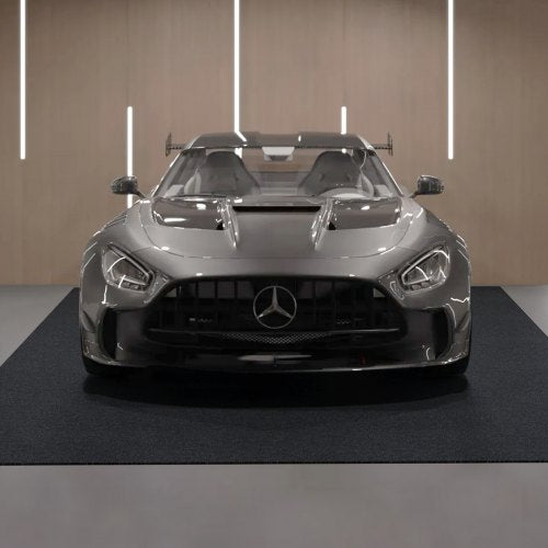 Vattentät garagematta för under bilen, halkfri 2 x 2,6 m kompakt storlek kraftig avskärmningsmatta, skyddar garagegolvet från vatten, lera och olja, för garage, växthus, entré