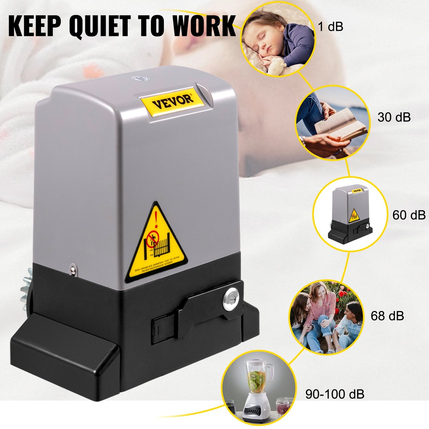 Skjutgrindsöppnare, 1800 KG 4 m, Automatisk skjutgrind med 4 fjärrkontroller och app-kontroll, Elektrisk rullande uppfartsskjutgrindsmotor, Komplett grindmotor med säkerhetssystem