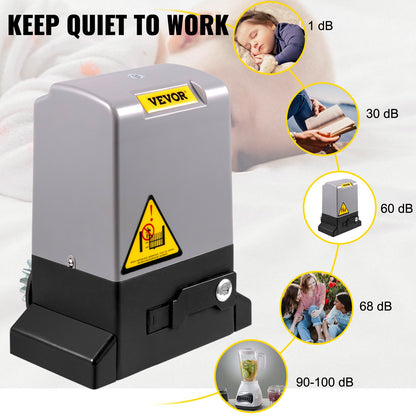 Skjutgrindsöppnare, 1800 KG 5 m, Automatisk skjutgrind med 4 fjärrkontroller och app-kontroll, Elektrisk rullande uppfartsskjutgrindsmotor, Komplett grindmotor och säkerhetssystemkit