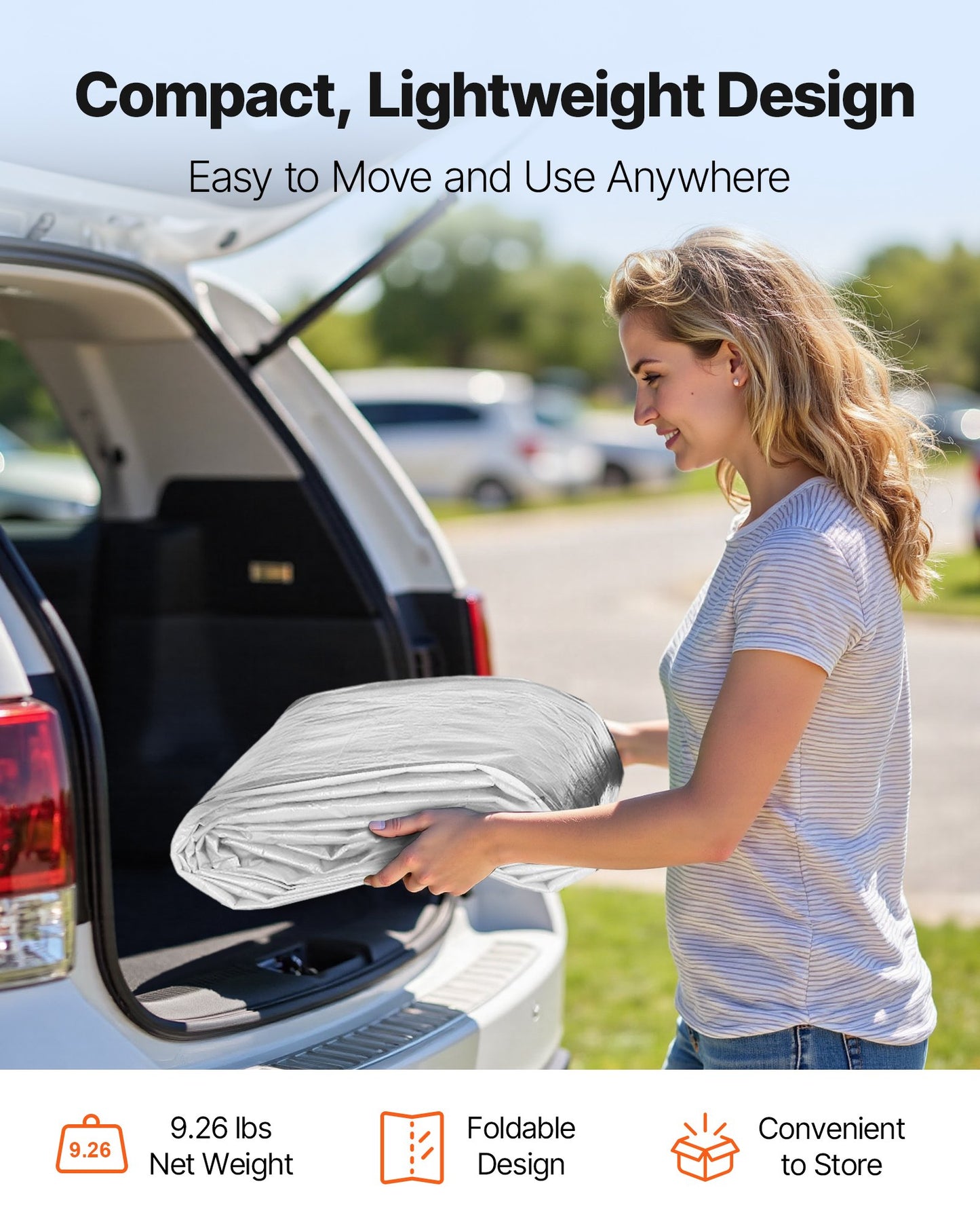 Carportöverdrag, 3 x 6 m dricksskyddad presenning för garage, UV-resistent och vattentät bilskyddspresenning, kraftigt bilportsöverdrag med bollvagnar, grå, ram ingår ej