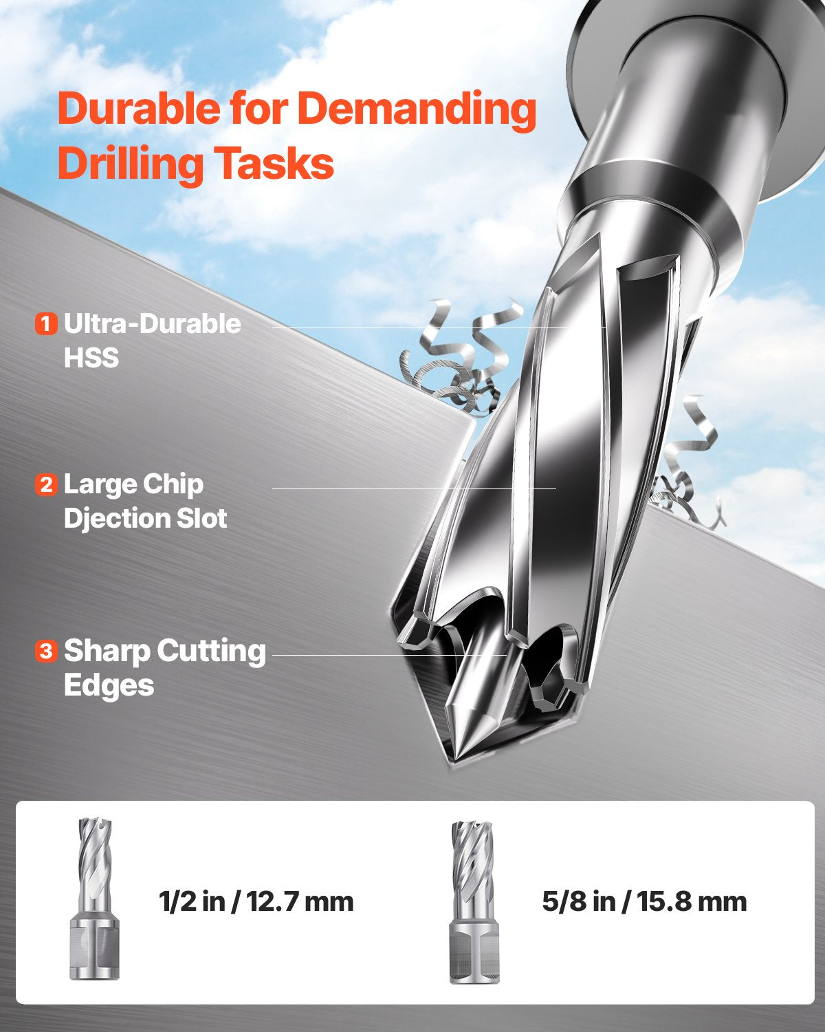 Magnetborr, 1200W motor 1,6 tum borrdiameter, 2810 lbf elektrisk magnetborrpress, med 2 kärnborrar, variabel hastighet, borrmaskin för metallytor, heminredningsindustrin, gul