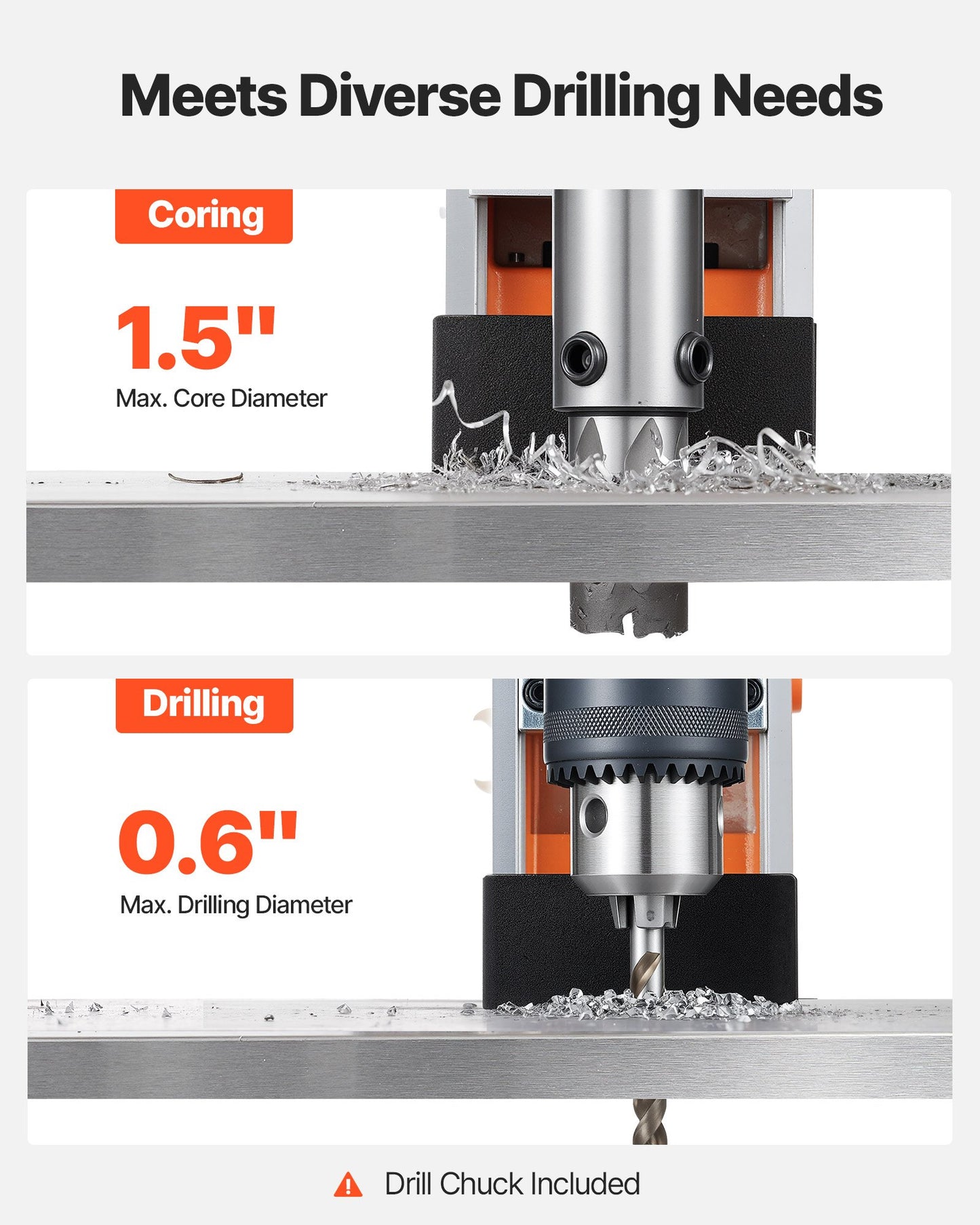 Magnetisk borrpress, 1200 W, 38 mm borrdiameter, 10000N kraftmagnetborrpress, 900 varv/min, med Weldon-skaft, effektiv kylning, för metallytor, industri och heminredning
