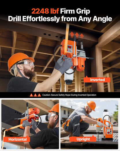 Magnetisk borrpress, 1200 W, 38 mm borrdiameter, 10000N kraftmagnetborrpress, 900 varv/min, med Weldon-skaft, effektiv kylning, för metallytor, industri och heminredning