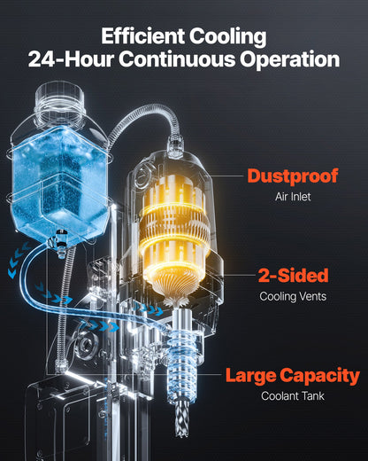 Magnetisk borrpress, 1200 W, 38 mm borrdiameter, 10000N kraftmagnetborrpress, 900 varv/min, med Weldon-skaft, effektiv kylning, för metallytor, industri och heminredning