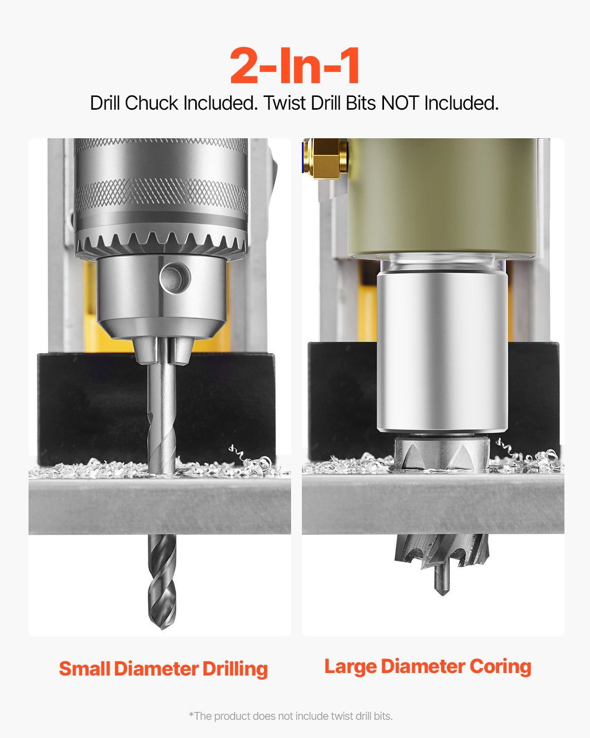 Magnetborrmaskin, 1400W motor, 1,6 tum borrdiameter, 2810 lbf bärbar elektrisk magnetborrpress, 800 varv/min tomgångshastighet, borrmaskin för metallytor, industri och heminredning