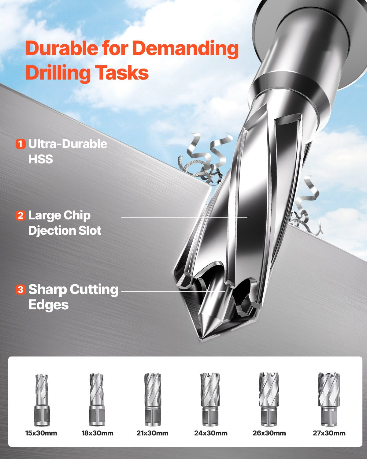 Magnetborrmaskin, 1450W motor, 2 tums borrdiameter, 2878 lbf bärbar elektrisk magnetborrpress, med 6 kärnborrar, variabel hastighet, borrmaskin för metallytor, heminredningsindustrin