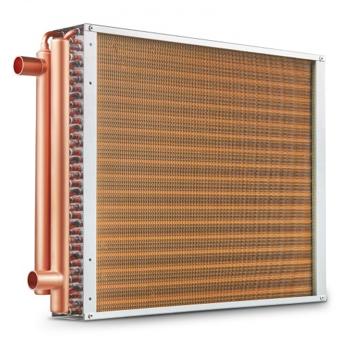18"x 20"/45,7 x 50,8 cm Värmeväxlare Vatten-till-luft 3-raders 3/8"/1 cm Kopparportar 242 flänsar