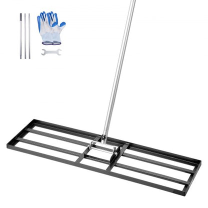 Lawn Leveling Rake, Lawn Leveler with 83.9 in Handle, 36x10 in Ground Plate, Rust-Resistant Carbon Steel Soil Leveler, 3 Heights Adjustable, Effort Saving Lawn Leveling Tool for Yard Golf Court