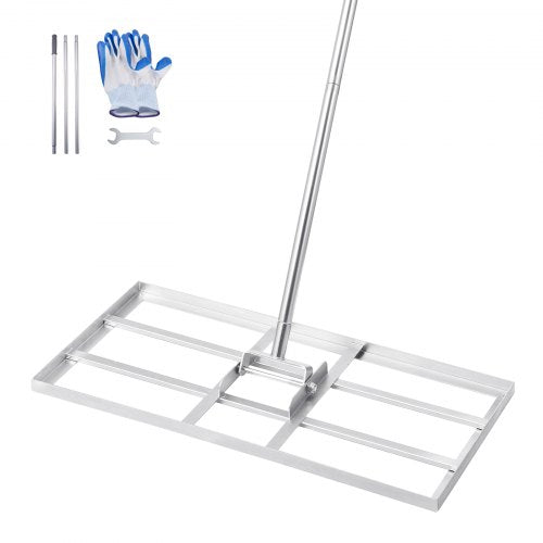 Gräsmattajämnare, gräsmattajämnare med 83,9 tums handtag, 48x10 tums markplatta, rostbeständig jordjämnare i kolstål, justerbar i 2 höjder, kraftbesparande gräsmattajämnare för golfbana på gården