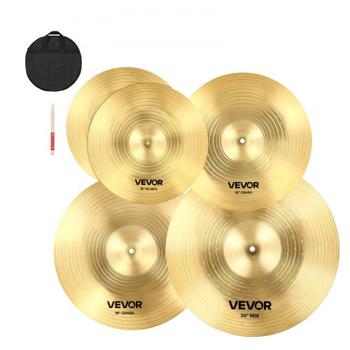 Cymbalpaket 4 delar cymbaler trumset 14 16 18 20 tum (355/400/455/505 mm) cymbaler för trummor
