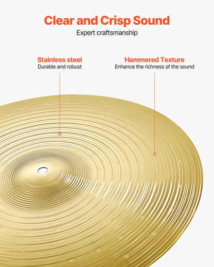 Cymbal Pack 3 Pieces Cymbals Drum Set 355/400/505 mm (14 16 20 Inches) Cymbals for Drum