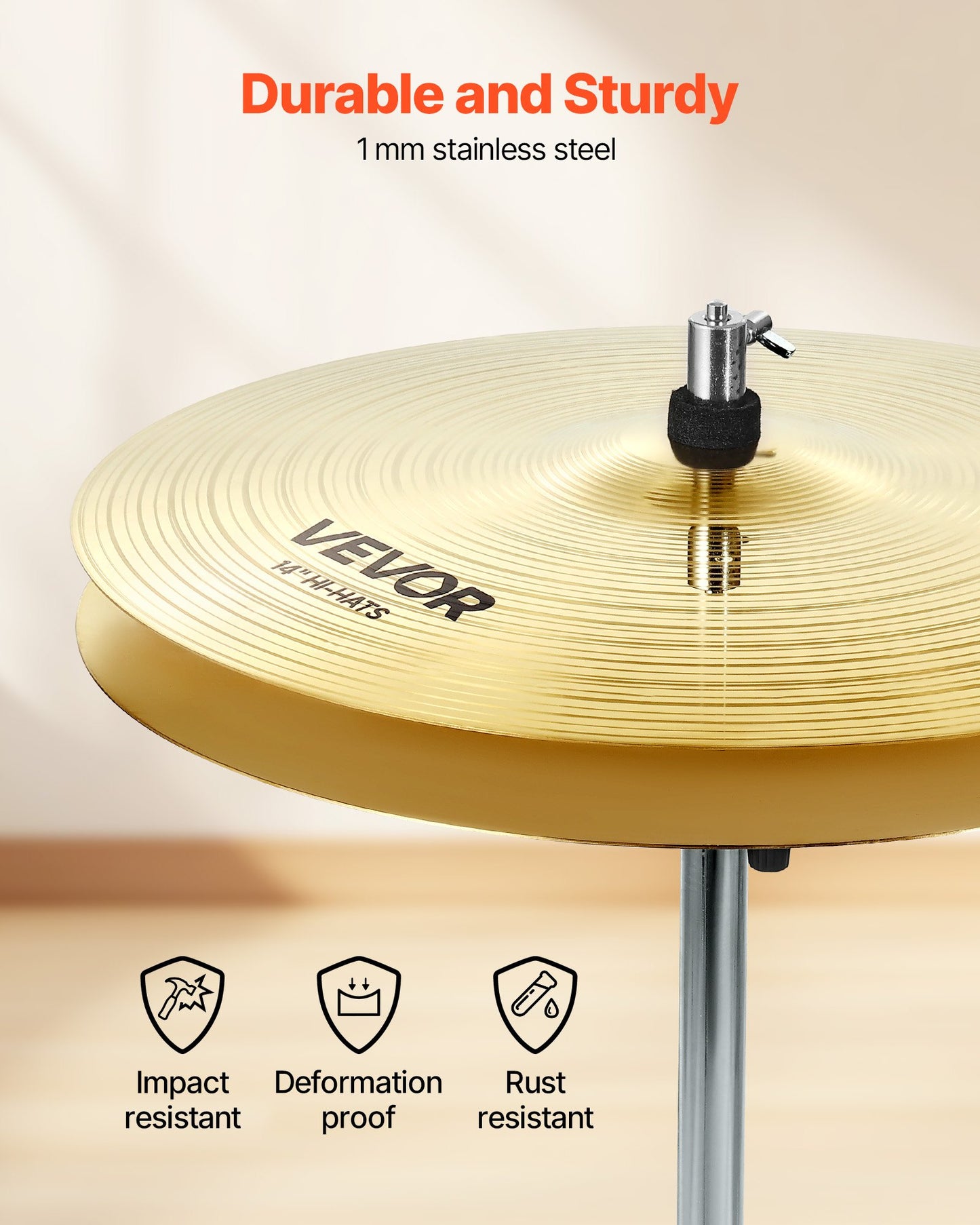 Cymbal Pack 3 Pieces Cymbals Drum Set 355/400/505 mm (14 16 20 Inches) Cymbals for Drum