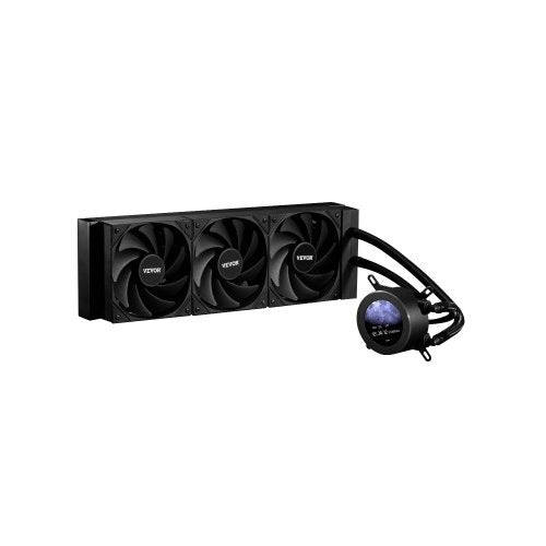 CPU Liquid Cooler, AIO CPU Water Cooler - 3 x 120mm PWN Fans, Pump & 2.1" LCD Display, Max 2200PRM Black CPU Cooling Fan, Compatible for Intel 115X/1366/2011/1700/1200, AMD AM4/AM5