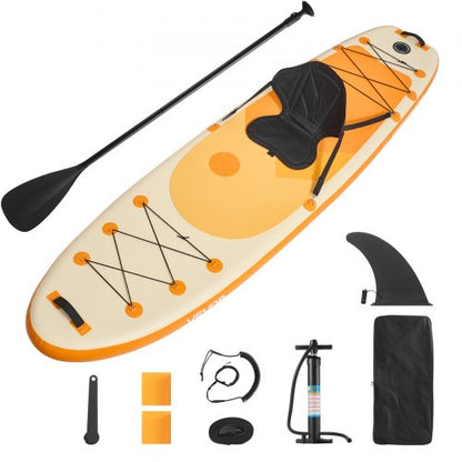 Uppblåsbar paddelbräda med säte, 3,23 m x 84 cm x 15 cm bred ultralätt SUP-paddelbräda, ståupp-paddelbräda med tillbehör, pump, paddel, fena, ryggsäck, fotledsrem, rem, för ungdomar och vuxna