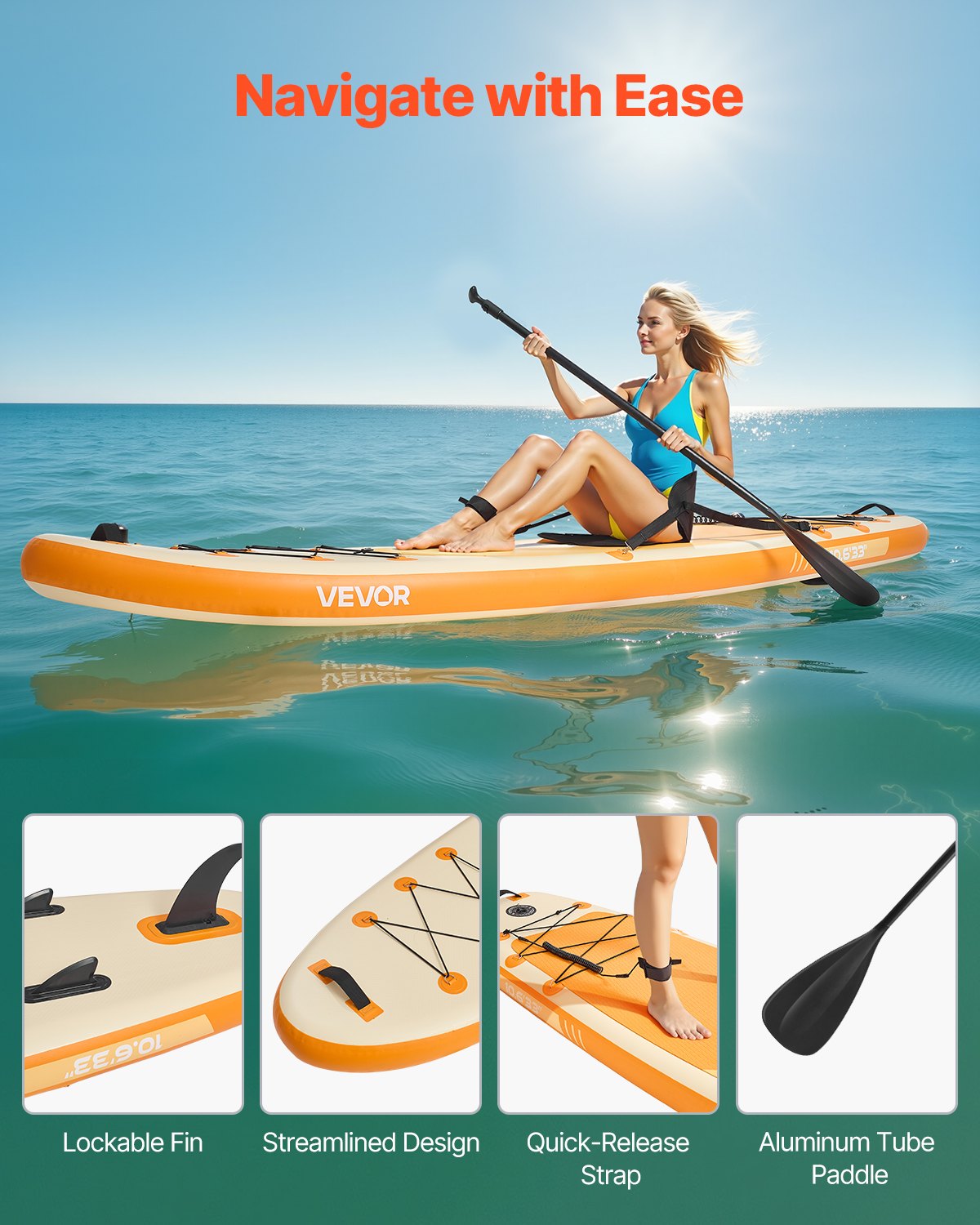Uppblåsbar paddelbräda med säte, 3,23 m x 84 cm x 15 cm bred ultralätt SUP-paddelbräda, ståupp-paddelbräda med tillbehör, pump, paddel, fena, ryggsäck, fotledsrem, rem, för ungdomar och vuxna