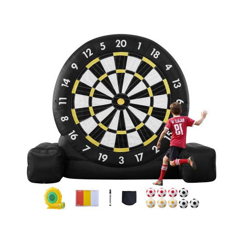 Inflatable Soccer Dart Board, over 10 ft High Giant Soccer Dart Board with 9 Kick Balls & Air Pump, 2-Minutes Setup & Storage Bag for Easy Carrying, for Giant Yard Games, Giant Kick Darts Game