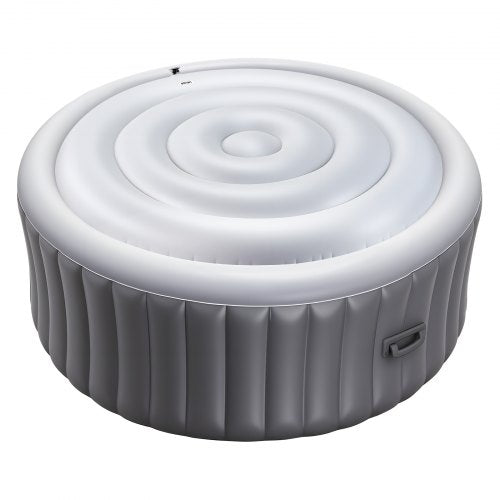 Inflatable Hot Tub Cover, 4.5 Ft / 137 cm Round Hot Tub Cover Protector, Insulated Spa Covers for Inflatable Hottub, Weatherproof and Waterproof Energy Saving Lid for Outdoor Use, White