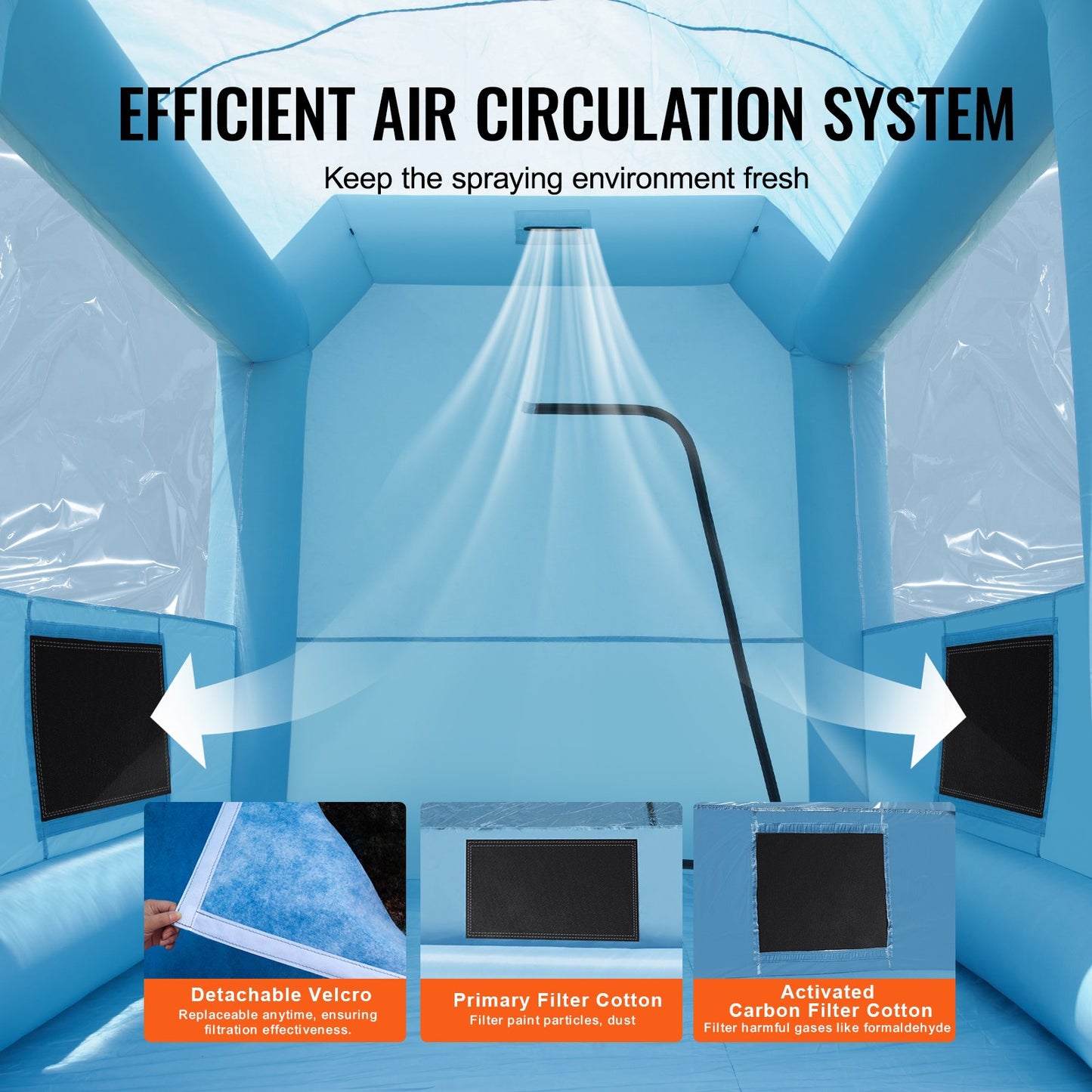 Uppblåsbar målarbox, 9,8 x 8,2 x 8,2 fot/3 x 2,5 x 2,5 m uppblåsbar sprutbox, med 550 W kraftfull fläkt och luftfiltersystem, bärbar billackeringsbox för motorcykel, cykel, små möbelmålning