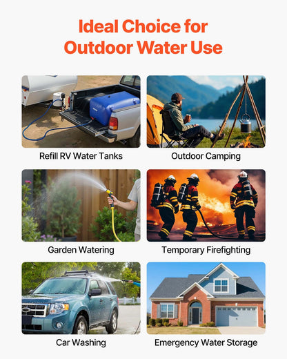 Vattentank 240L stor kapacitet, bärbar och hopfällbar mjukvattenbehållare, läckagesäker och rivtålig PVC-nödvattentank för husbil och utomhusbruk