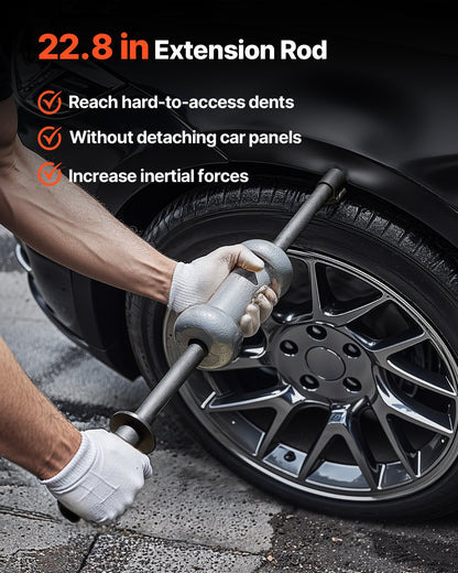 Bucklaborrningssats, 4,54 kg 13-i-1 glidhammare Bucklaborrningssats, kraftig bilkarosserireparation lastbil bilskadeborttagningsverktyg reparationsram med bärväska, förlängningsstång, halkfritt handtag