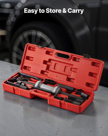 Bucklaborrningssats, 4,54 kg 13-i-1 glidhammare Bucklaborrningssats, kraftig bilkarosserireparation lastbil bilskadeborttagningsverktyg reparationsram med bärväska, förlängningsstång, halkfritt handtag