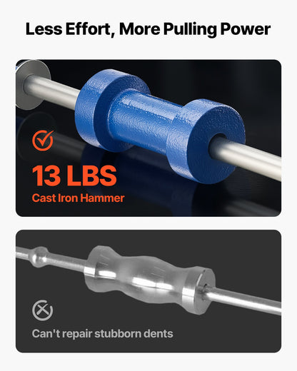 Bucklaborrningssats, 5,9 kg 14-i-1 glidhammare Bucklaborrningssats, kraftig bilkarosserireparation lastbilsreparation bilskadeborttagningsverktyg reparationsram med bärväska, förlängningsstång, halkfritt handtag