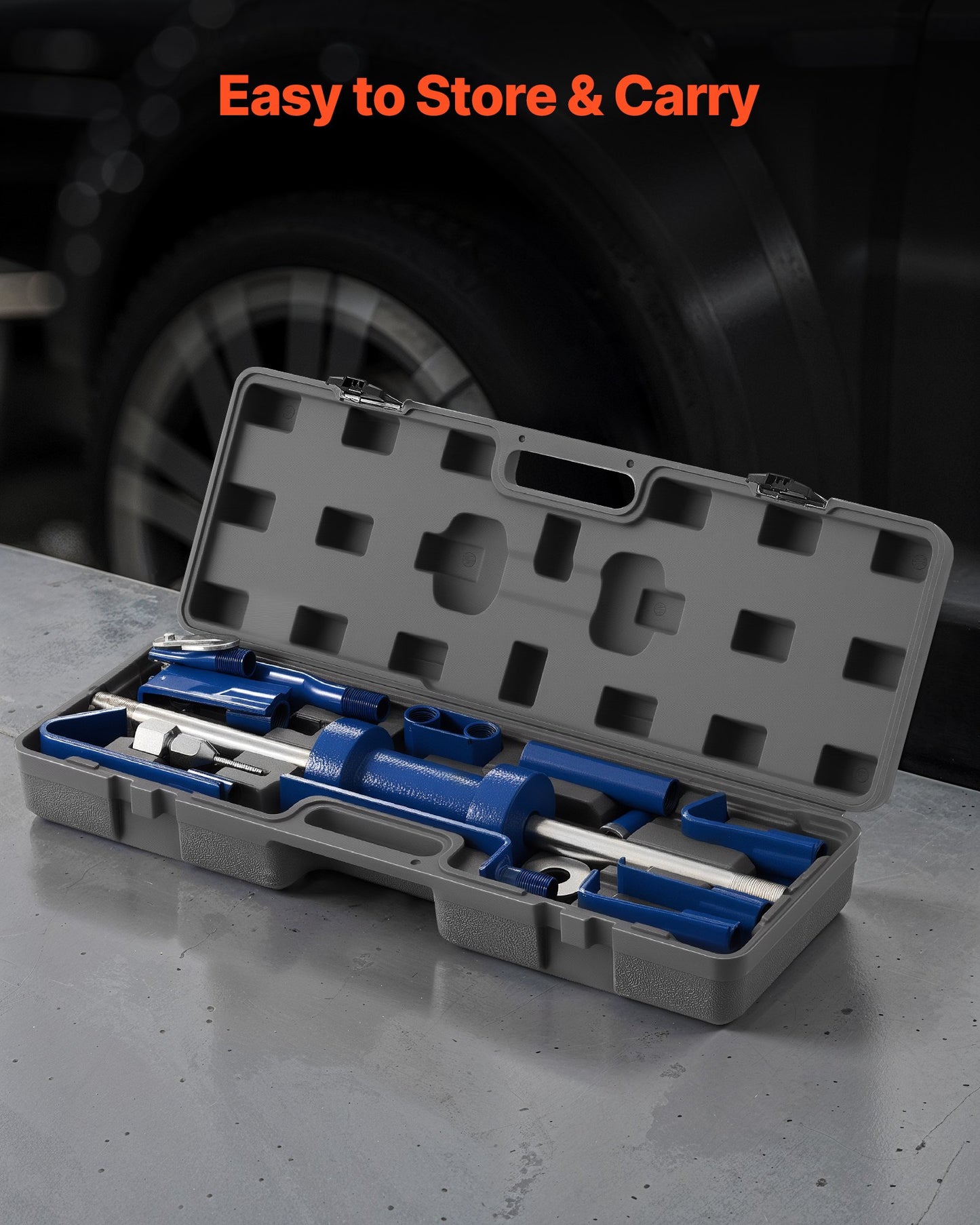 Bucklaborrningssats, 5,9 kg 14-i-1 glidhammare Bucklaborrningssats, kraftig bilkarosserireparation lastbilsreparation bilskadeborttagningsverktyg reparationsram med bärväska, förlängningsstång, halkfritt handtag