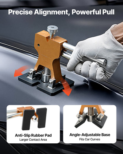 Bucklorsats, 60 delar lackfri bucklorborttagningssats med gyllene lyftare, bryggavdragare, gummihammare, limpistol, verktyg för borttagning av hagelskador på bilkarosser för reparation av bucklor i bilkylskåpsdörr