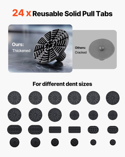 Bucklorsats, 60 delar lackfri bucklorborttagningssats med gyllene lyftare, bryggavdragare, gummihammare, limpistol, verktyg för borttagning av hagelskador på bilkarosser för reparation av bucklor i bilkylskåpsdörr