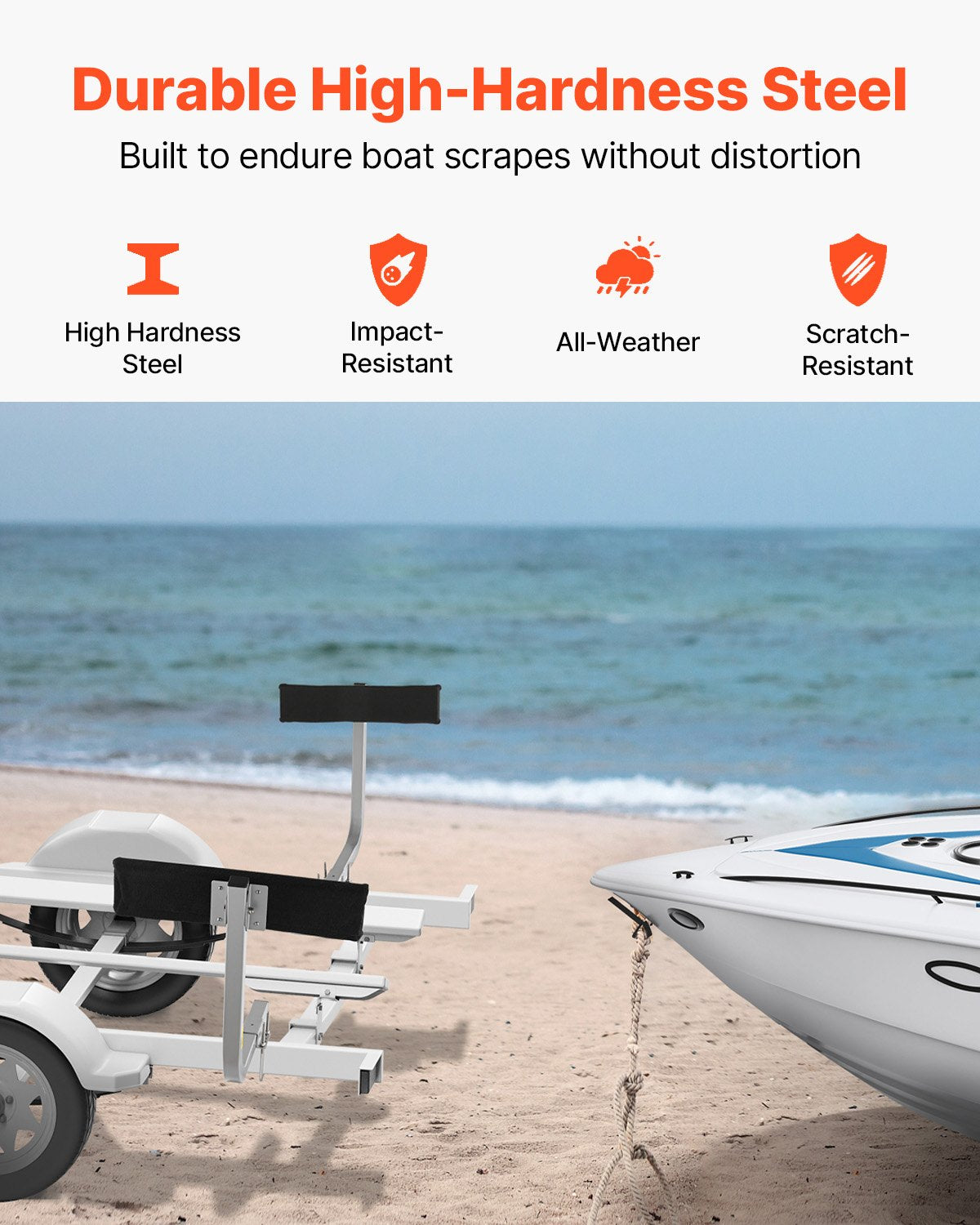 Båttrailerguide, 2 st justerbara korta britsguider, härdade stålguider med mjuk kudde, kraftig rullguidedesign, för skidbåt, fiskebåt eller segelbåtstrailer