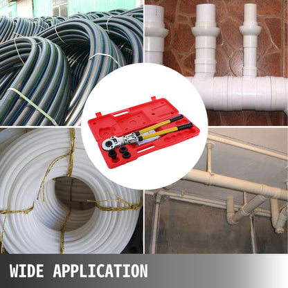 Rörpresstång Handpressningssats med 6 delar verktyg PEX-pressare ø16 - 32 mm för kompositrör Pex-Al-Pex aluminiumkompositrör