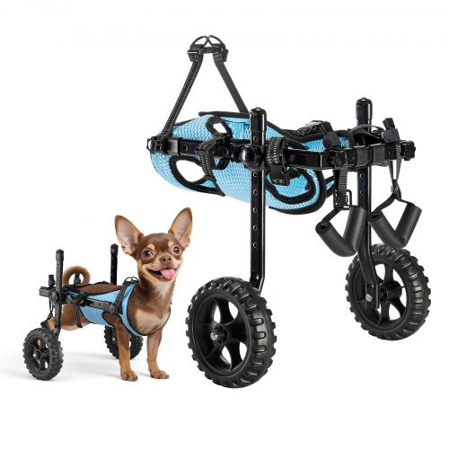 Dog Wheelchair for Back Legs, Adjustable 2 Wheels Pet Wheelchair, Lightweight Dog Cart with Shock-Absorbing Wheels, Mobility Support Wheel Chair for Disabled Injured Dogs up to 10kg , X-Small