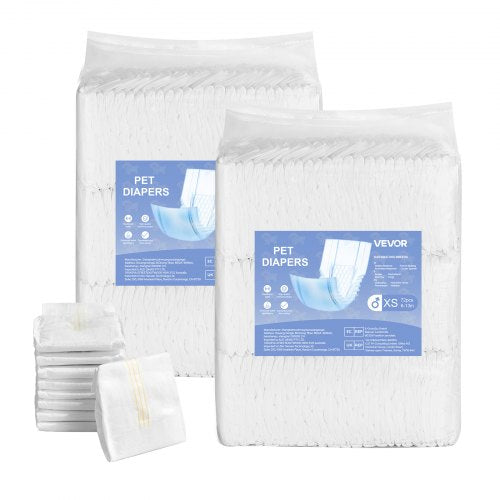 Engångsblöjor för hanhundar, superabsorberande blöjor för hanhundar, 360° läckagesäkra magblöjor med våtindikator för hundar i löp, träning, inkontinens - XS, 144 st (2 förpackningar med 72)
