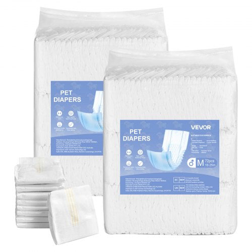 Engångsblöjor för hanhundar, superabsorberande blöjor för hanhundar, 360° läckagesäkra magblöjor med våtindikator för hundar i löp, träning, inkontinens - M, 144 st (2 förpackningar med 72)