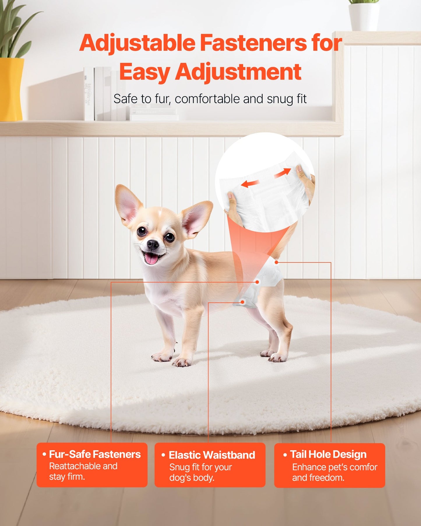 Engångsblöjor för hundar, superabsorberande blöjor för tikhundar, 360° läckagesäker blöja för tikhundar med våtindikator för löpperioder, träning, inkontinens - XS, 96 st (2 förpackningar med 48)